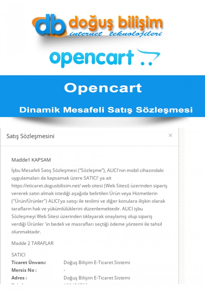 Opencart Dinamik Mesafeli Satış Sözleşmesi Modülü
