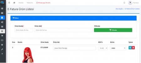 Muhasebe Ürünler Listesi