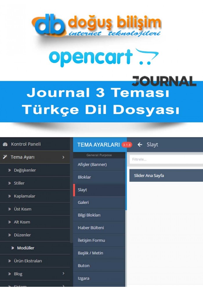 Opencart Journal 3 Türkçe Dil Dosyası